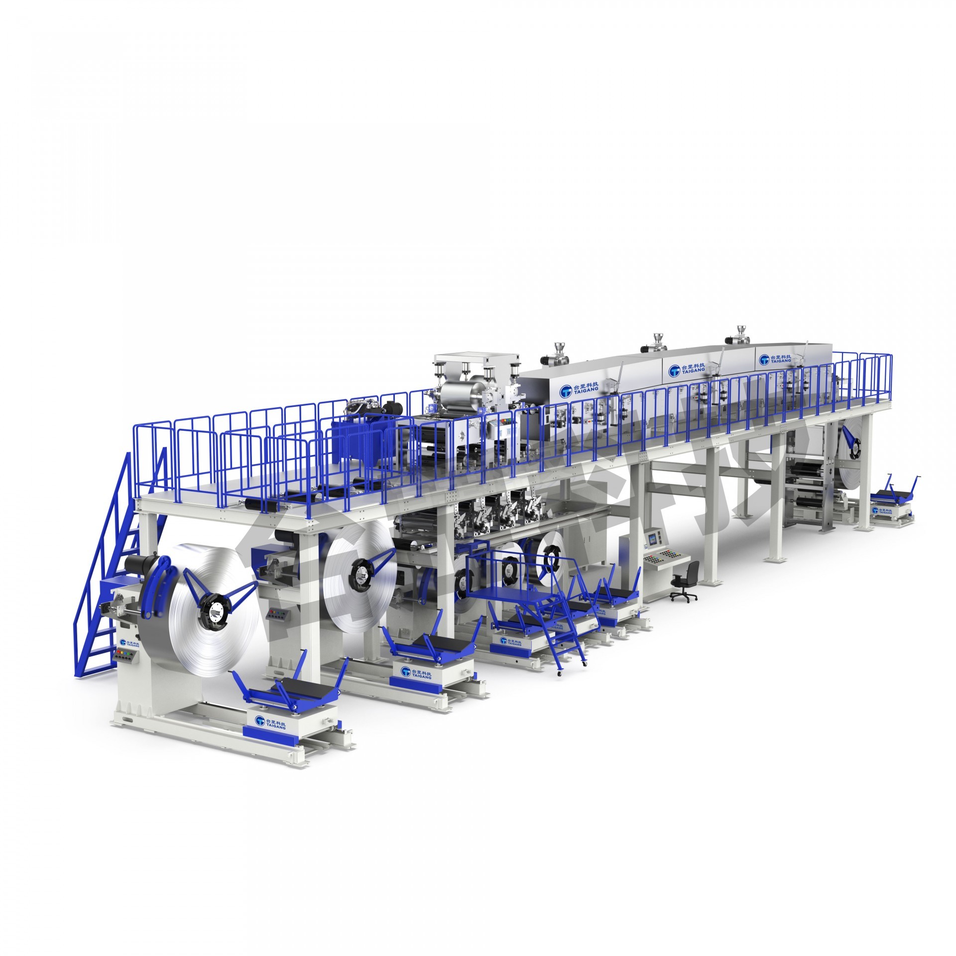 非晶铁芯硅钢带材涂布机光柱膜镀铝膜金属箔材湿法涂布复合机